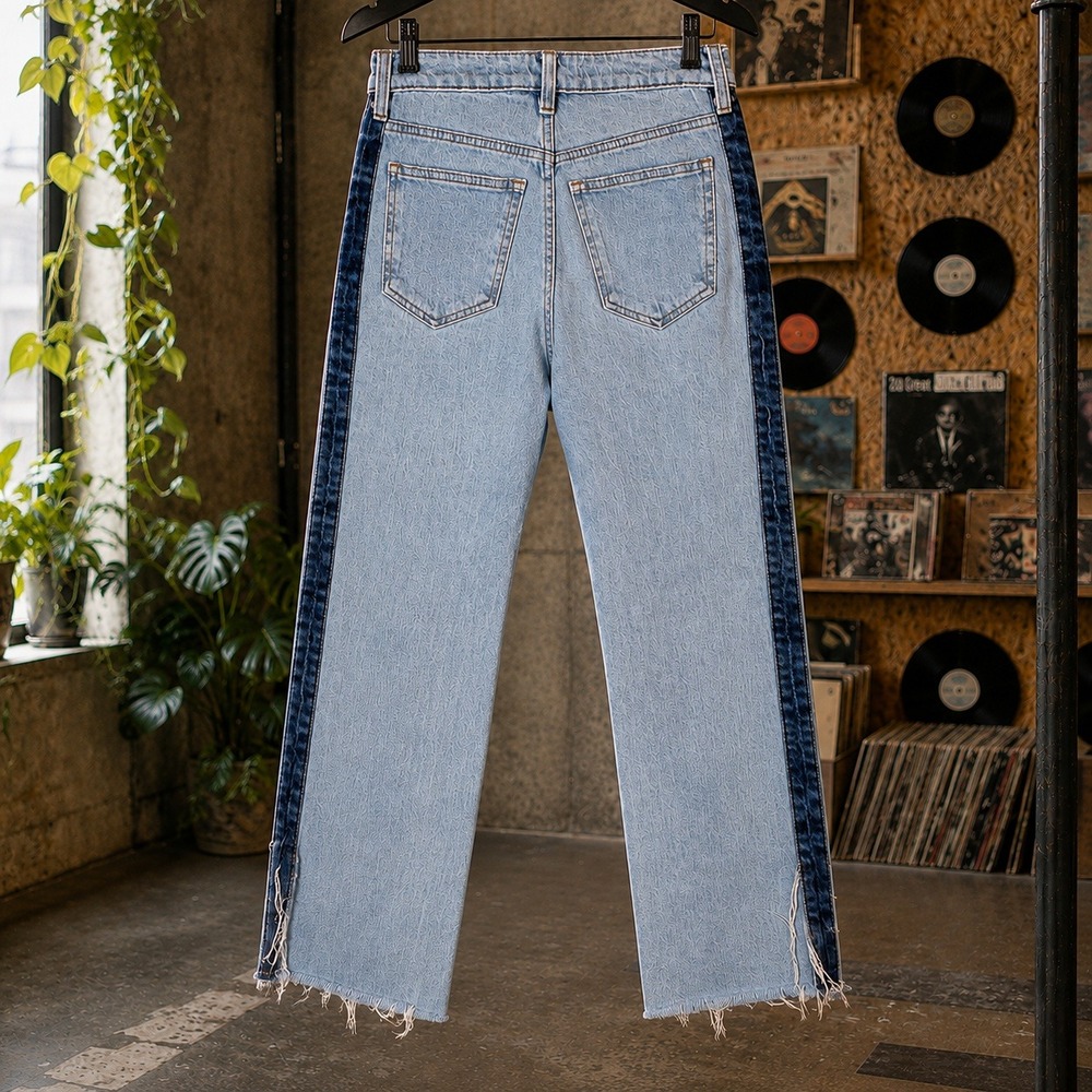 Lucky Brand Re-Made High Rise Tomboy Two Tone Distressed Jeans 24 00 Light Wash